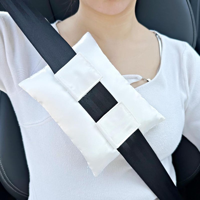 HapiPoppy Port Pillows Chemo Port Pillow for Seatbelt Pacemaker Chest Protector Chemo Patients Cancer Open-Heart Incision Recovery Post Surgery Support Cushion Gifts, Silky Satin Ivory - Image 1
